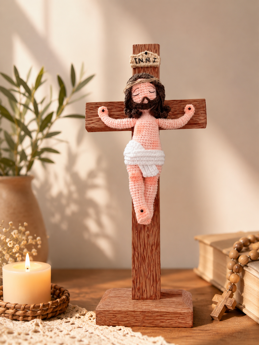 Crochet Jesus on Cross ✝️ | Christian Amigurumi Doll | Religious Gift | Jesus en la Cruz