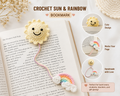 Crochet Sun Bookmark, Rainbow Book Marker, Handmade Crochet Bookmark, Cute Smiley Sun Gift, Teacher Gift, Book Lover Gift