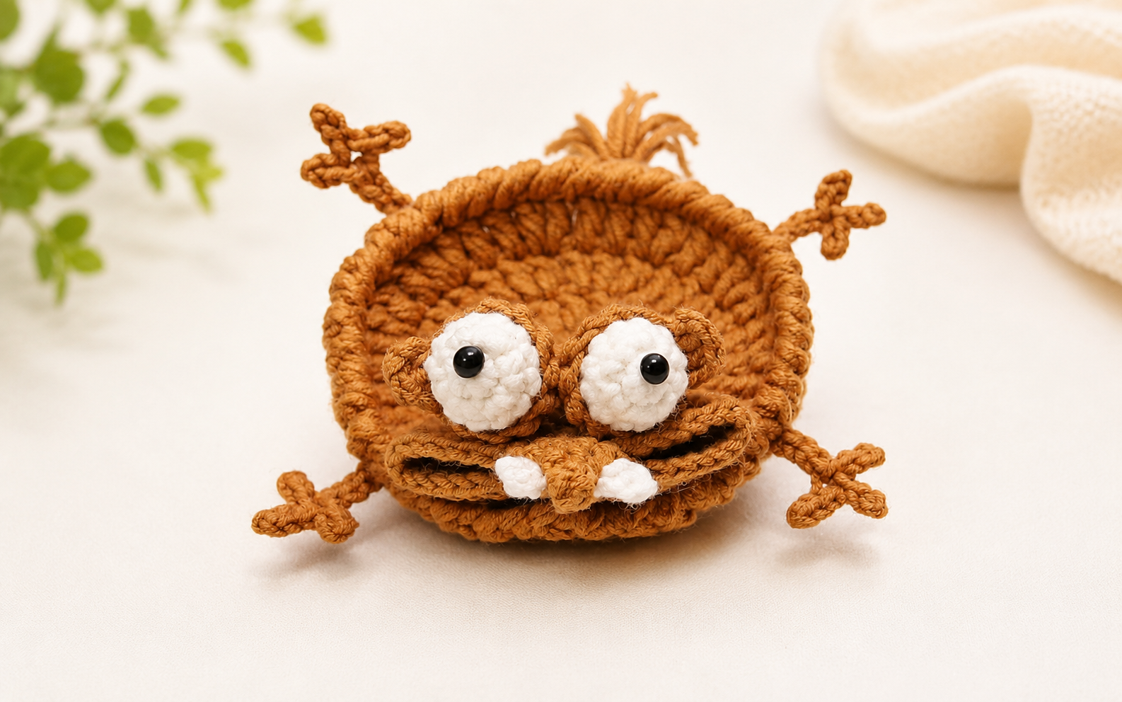 Sloth Crochet Coaster 🦥 Handmade Amigurumi Drink Coaster Cute Desk & Coffee Table Decor