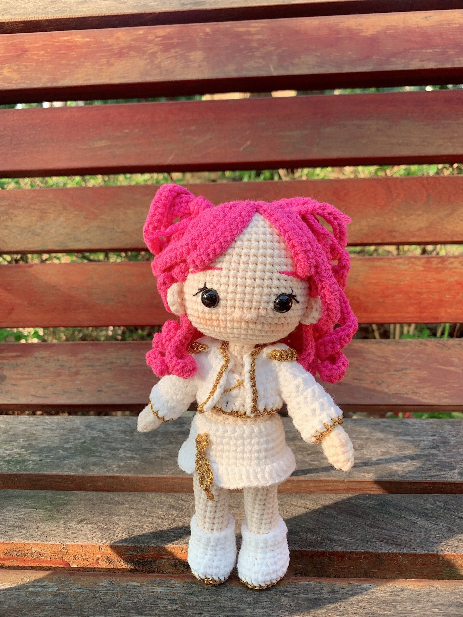 K-pop Demon Hunter Girl Crochet Doll | Handmade Fantasy Idol Style Doll