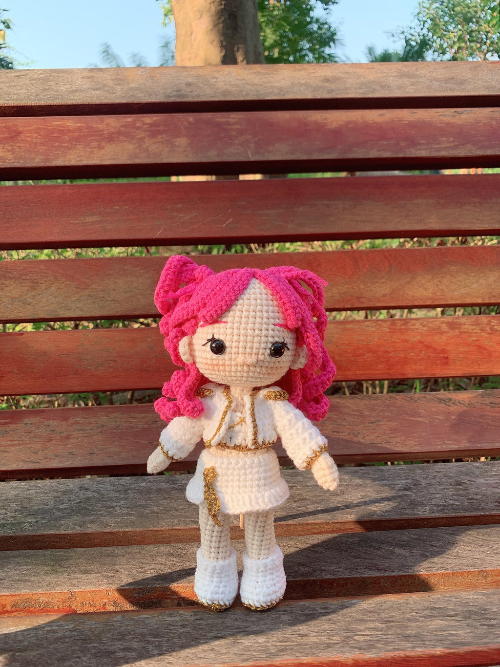 K-pop Demon Hunter Girl Crochet Doll | Handmade Fantasy Idol Style Doll
