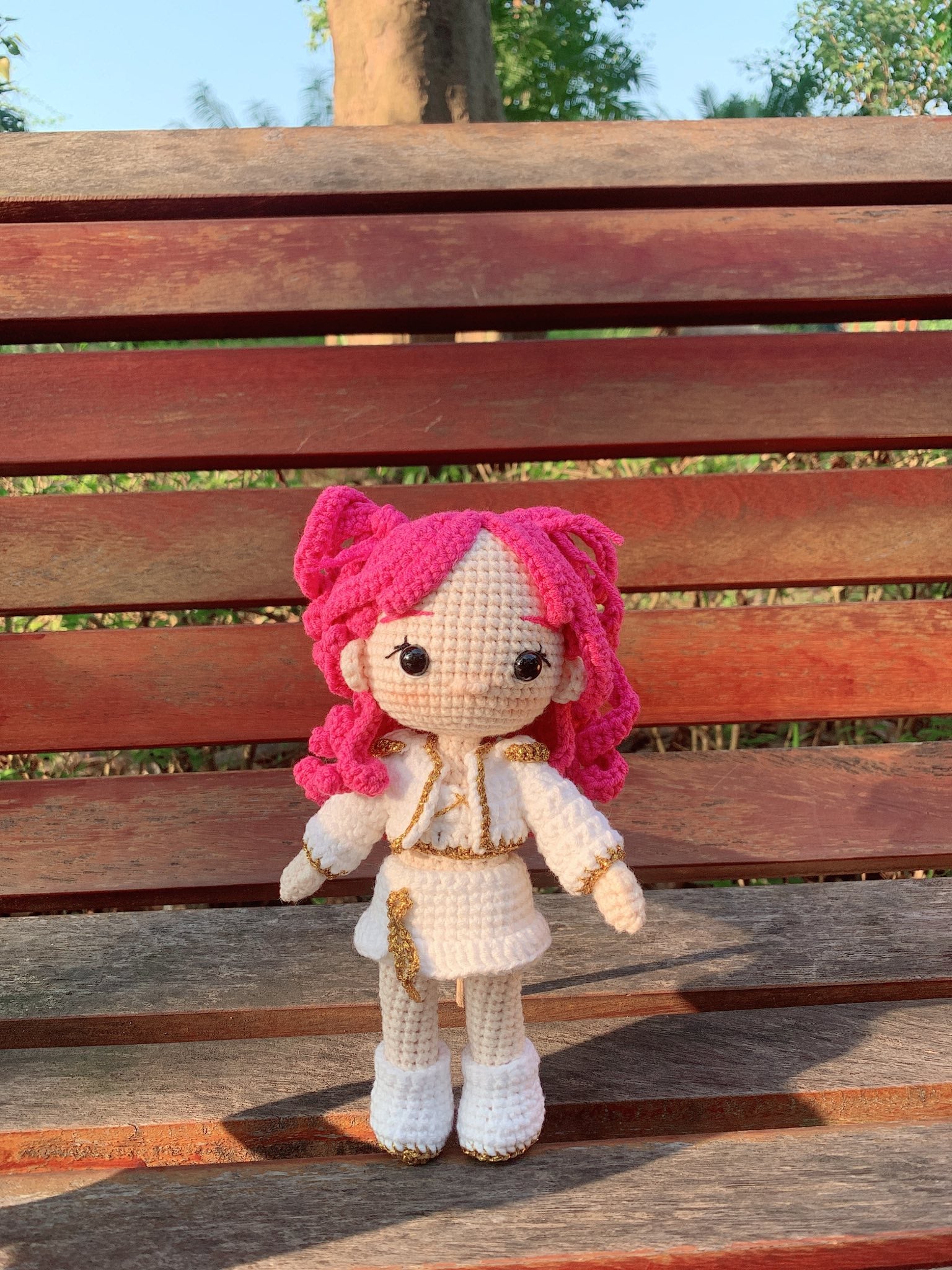 K-pop Demon Hunter Girl Crochet Doll | Handmade Fantasy Idol Style Doll