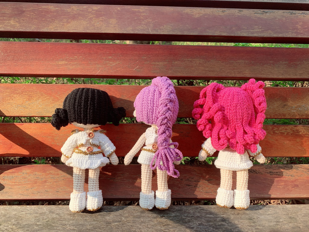 K-pop Demon Hunter Girl Crochet Doll | Handmade Fantasy Idol Style Doll