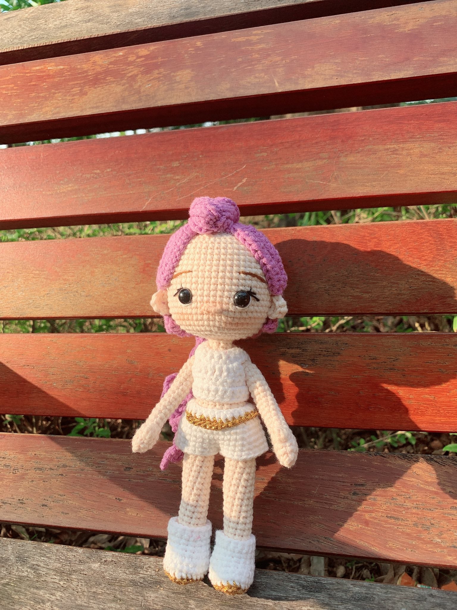 K-pop Demon Hunter Girl Crochet Doll | Handmade Fantasy Idol Style Doll