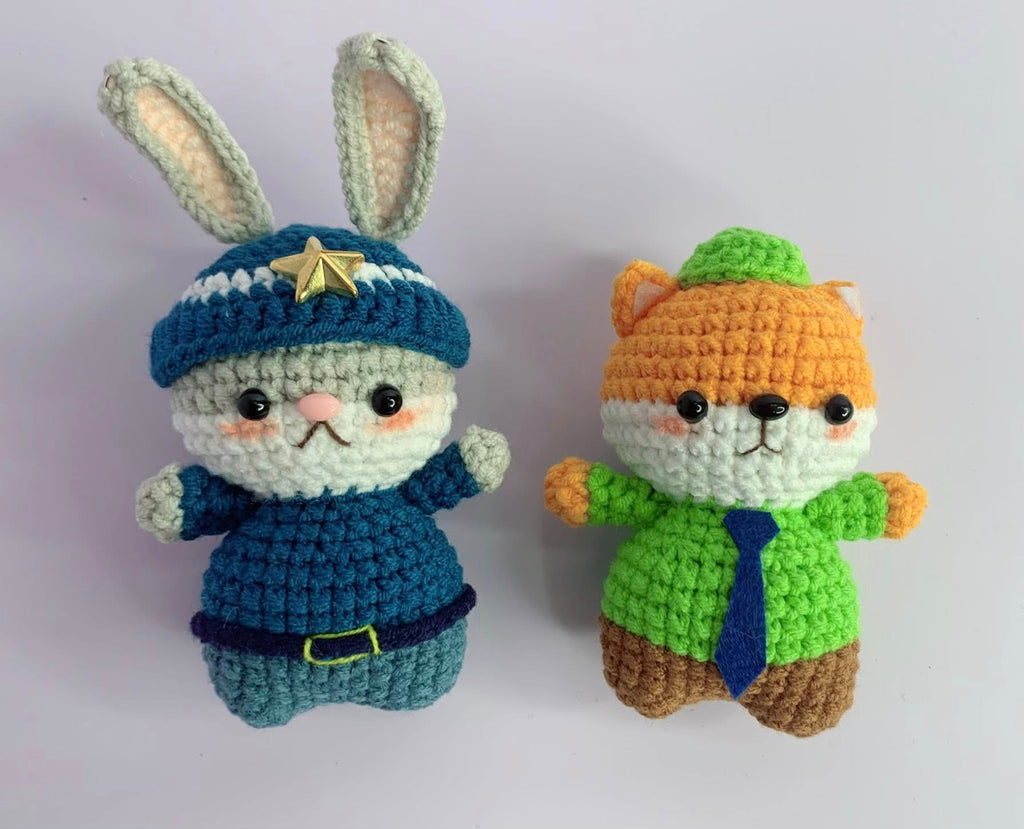 Nick & Judy crochet keychain 🦊🐰✨