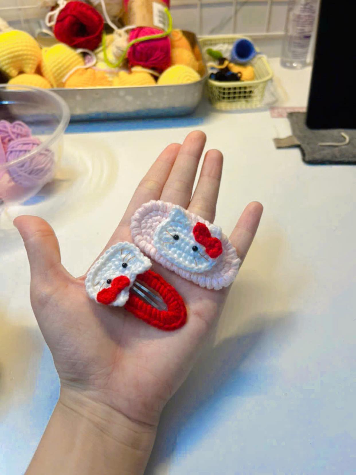 Cute Crochet Kitty Keychain 🎀 | Handmade Amigurumi Gift | Kawaii Bag Charm
