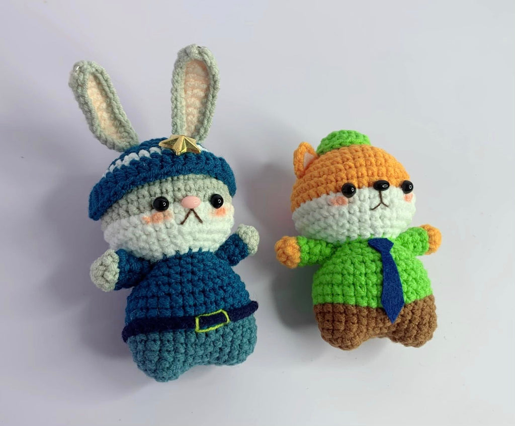 Nick & Judy crochet keychain 🦊🐰✨
