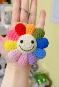 Smiley Flower Keychain | Cute Crochet Daisy Keychain