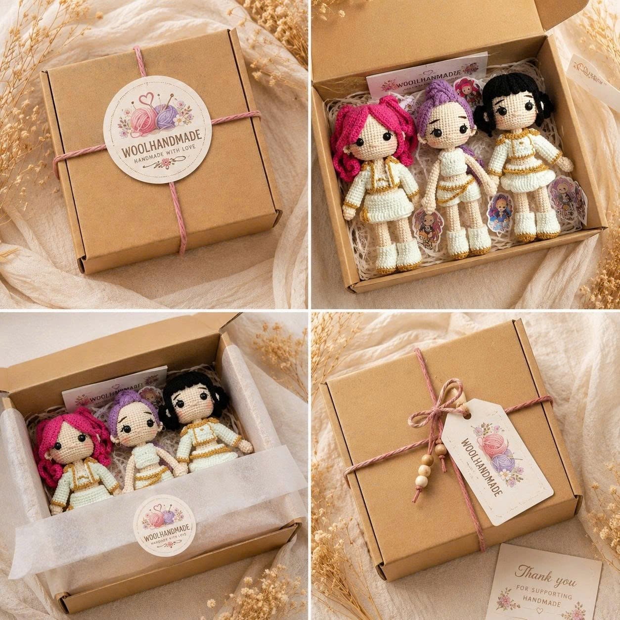 K-pop Demon Hunter Girl Crochet Doll | Handmade Fantasy Idol Style Doll