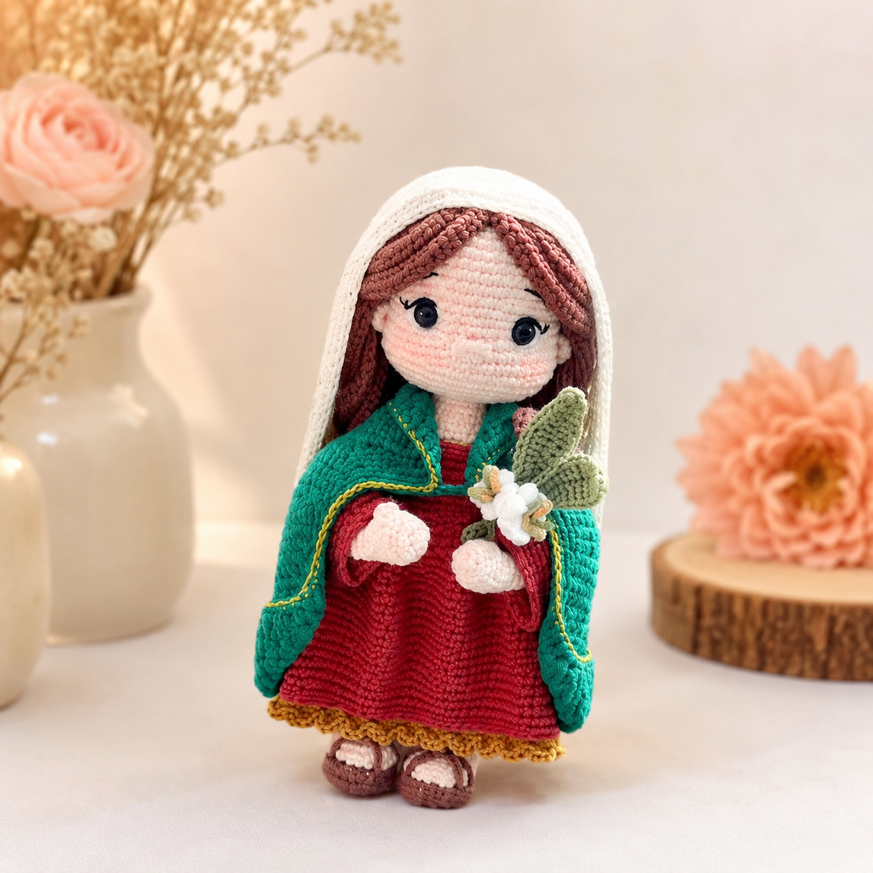 Handmade Crochet Virgin Mary Doll