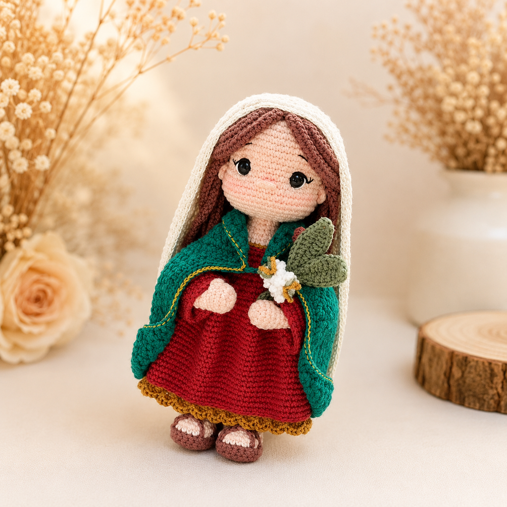 Handmade Crochet Virgin Mary Doll