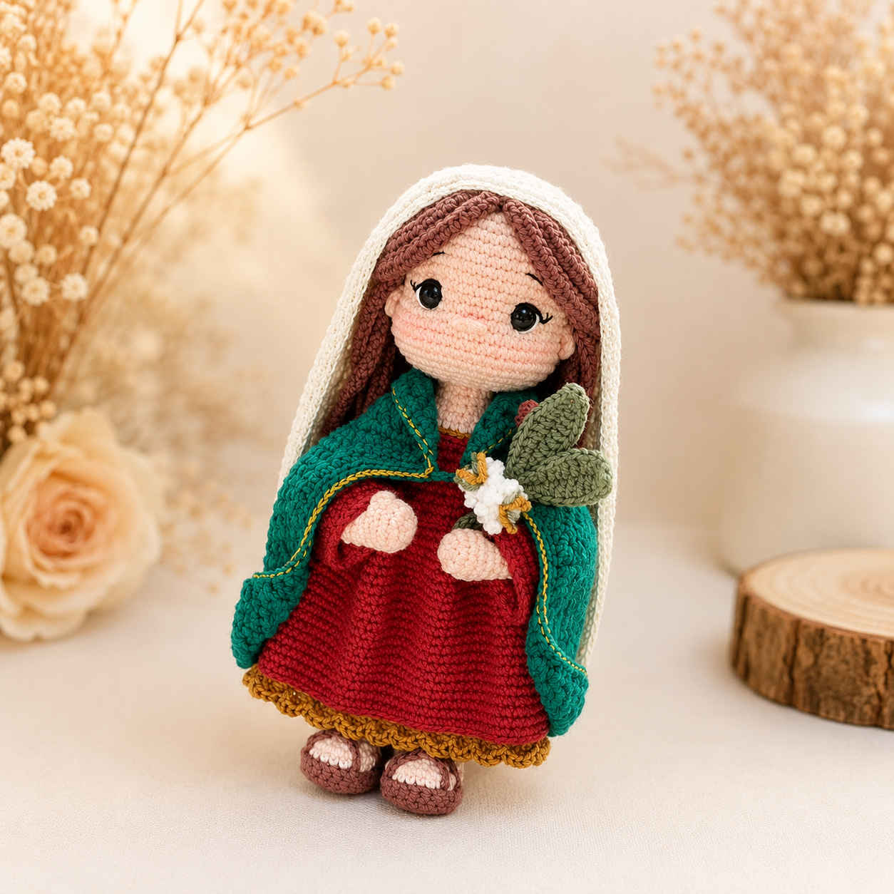 Handmade Crochet Virgin Mary Doll