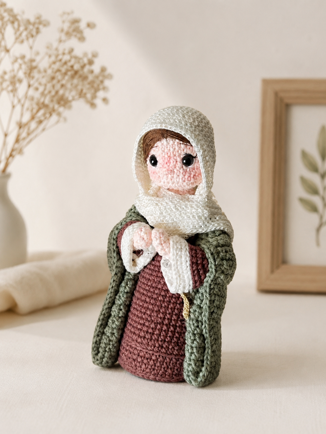 Virgin Mary Crochet Doll, Handmade Catholic Amigurumi Gift, Religious Home Decor, Christian Gift, Blessed Mother Doll