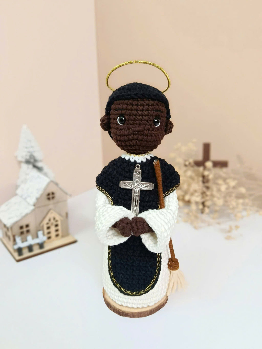 Saint Martin de Porres Crochet Doll | Handmade Catholic Amigurumi Gift