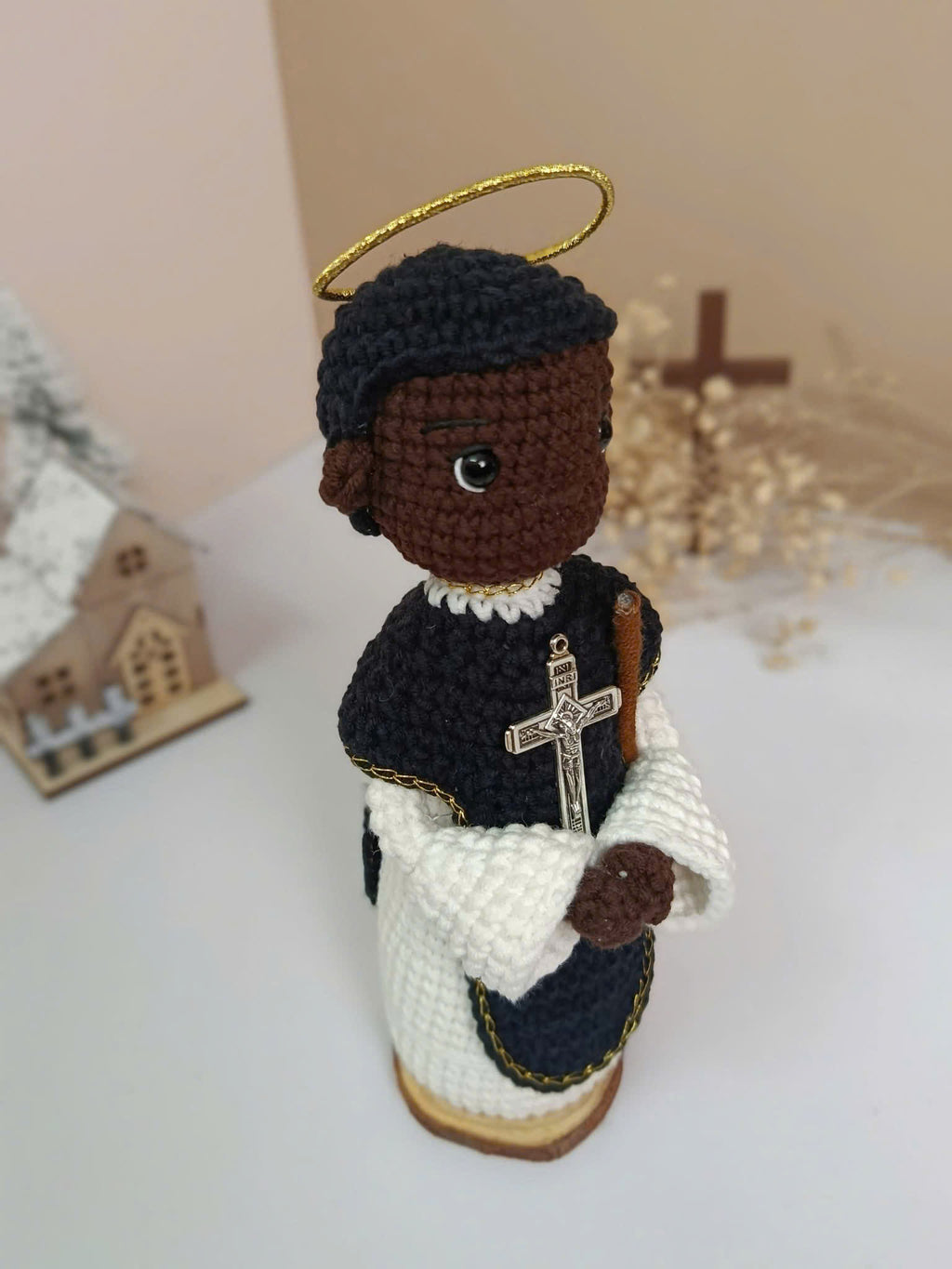 Saint Martin de Porres Crochet Doll | Handmade Catholic Amigurumi Gift