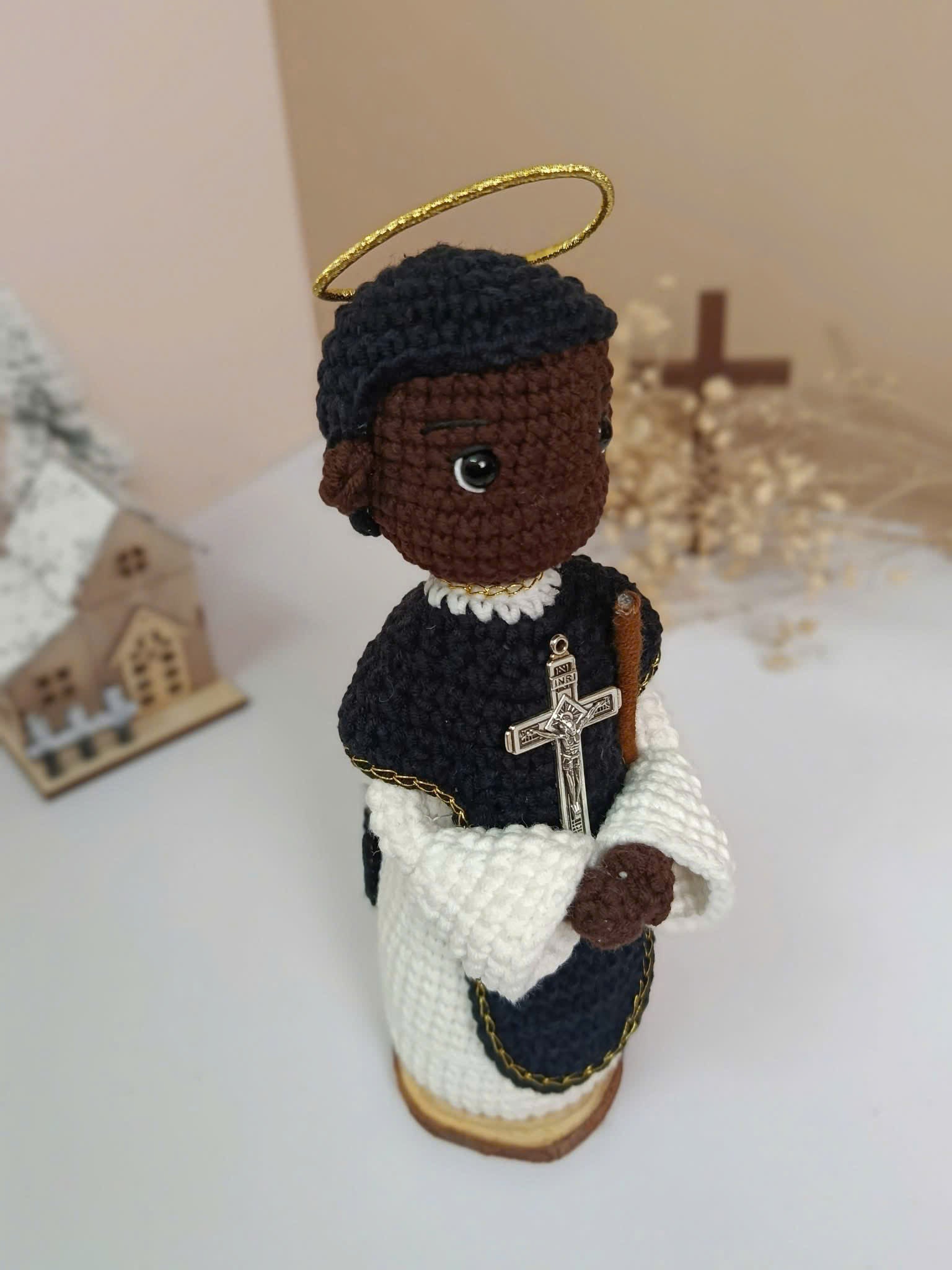 Saint Martin de Porres Crochet Doll | Handmade Catholic Amigurumi Gift