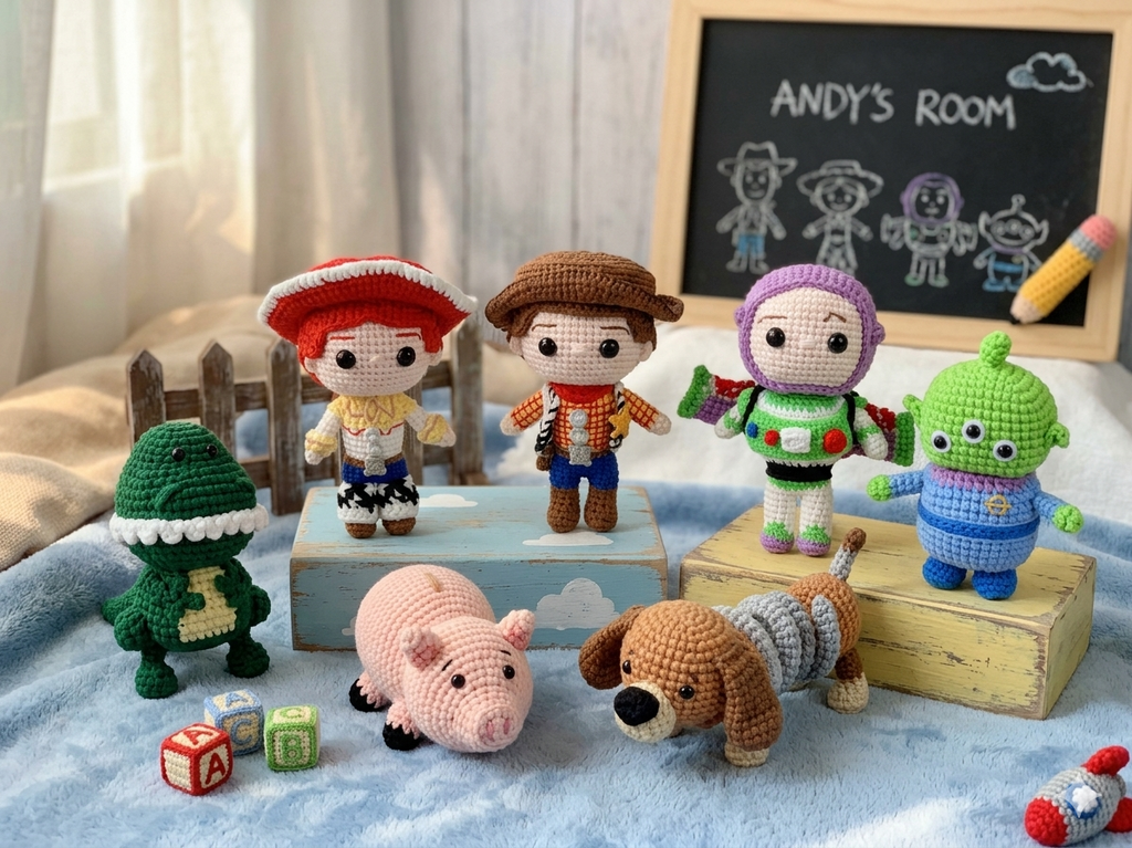 Handmade Toy Story Crochet Characters Set