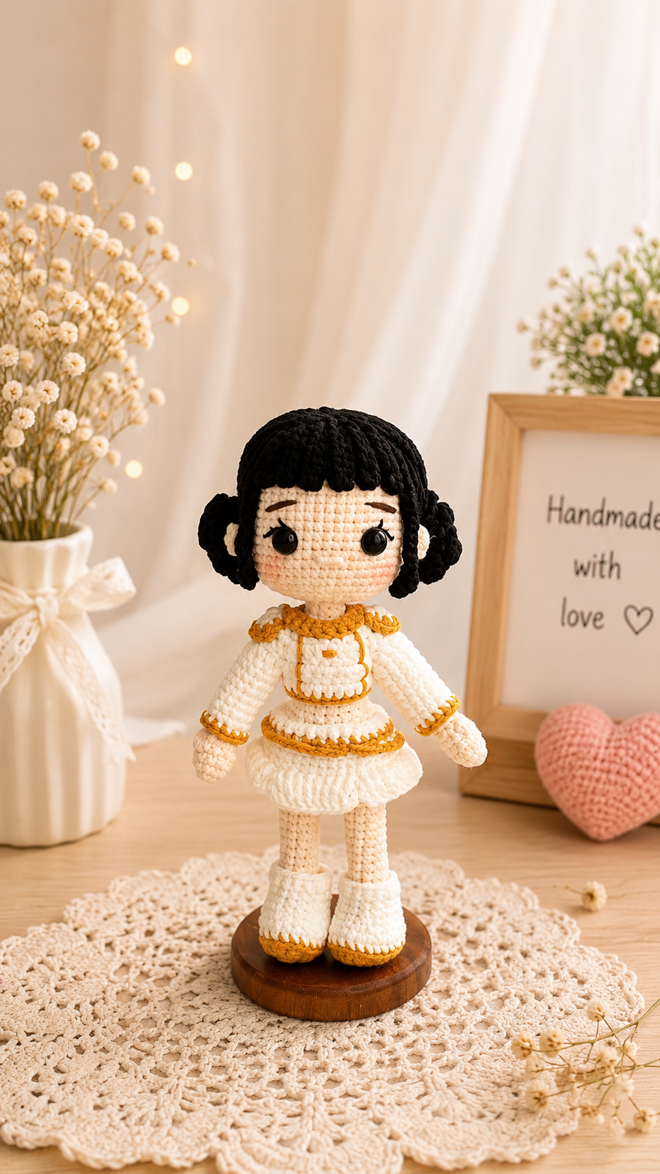 K-pop Demon Hunter Girl Crochet Doll | Handmade Fantasy Idol Style Doll