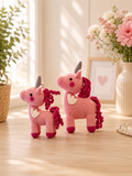 Crochet Unicorn Plush Set – Handmade Amigurumi Unicorn Toy, Cute Nursery Decor, Baby Shower Gift, Custom Crochet Unicorn, Magical Gift for Kids