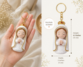 Handmade Crochet Virgin Mary Keychain | Catholic Gift | Amigurumi Religious Keychain