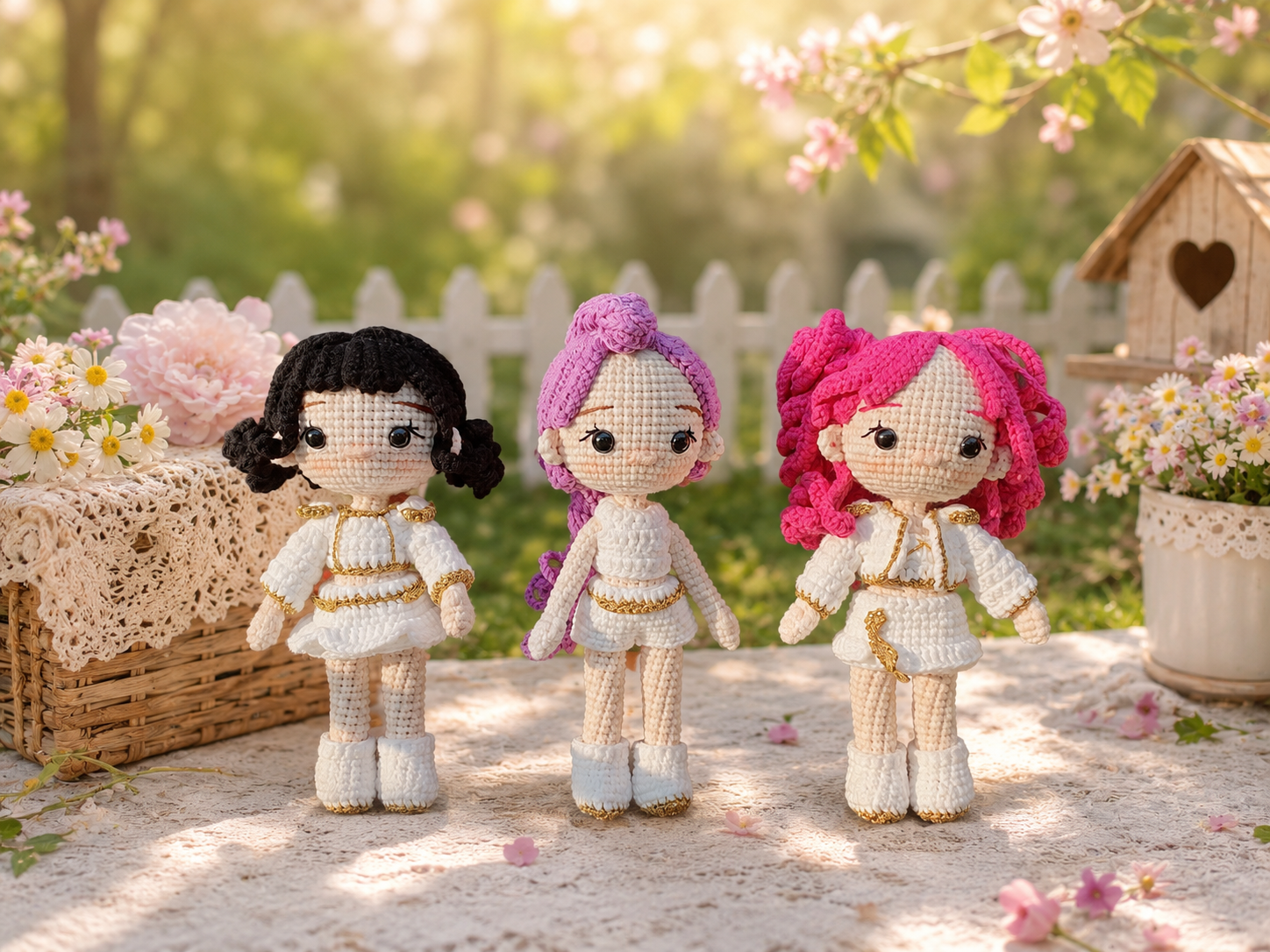 K-pop Demon Hunter Girl Crochet Doll | Handmade Fantasy Idol Style Doll