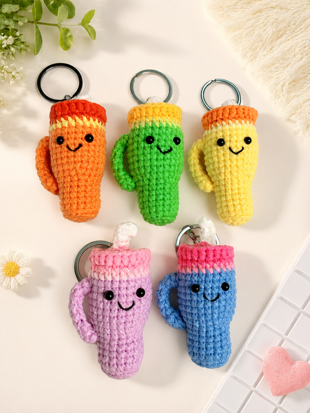 Crochet Bubble Tea Cup Keychain, Handmade Amigurumi Boba Plush, Cute Kawaii Drink Charm, Gift for Bubble Tea Lovers