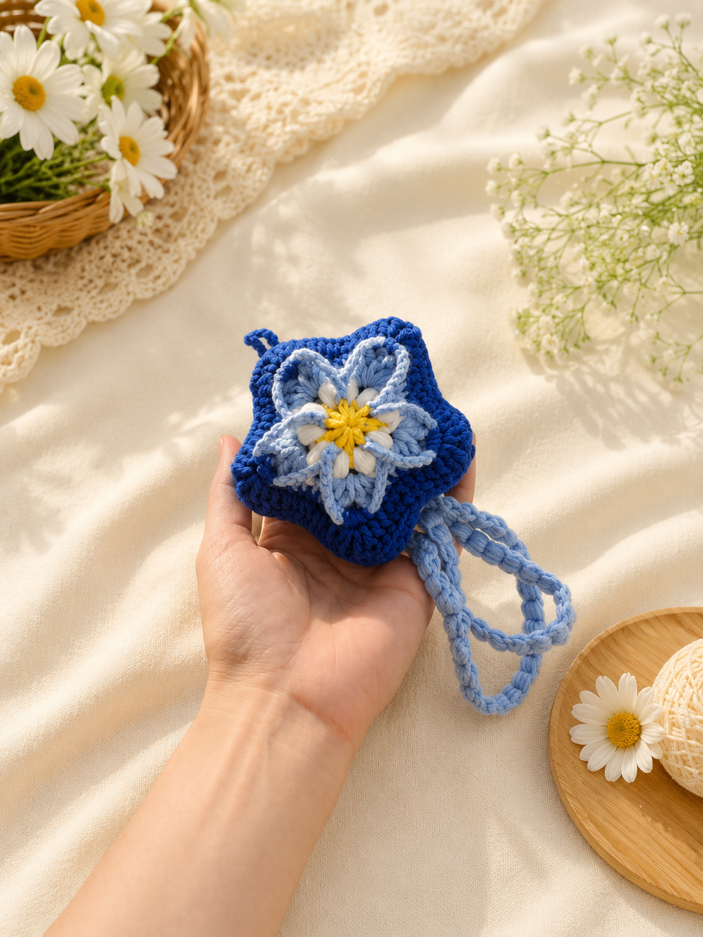 Handmade Crochet Mesh Water Bottle Bag – Fruit, Flower & Animal Designs