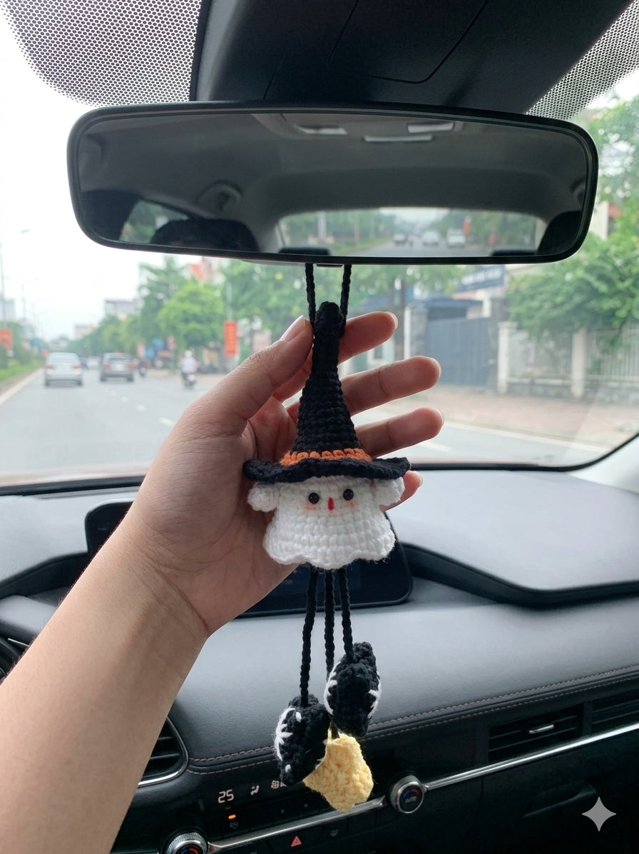 🎃 Handmade Halloween Crochet Wind Chime – Spooky Charm for Your Home Decor 👻