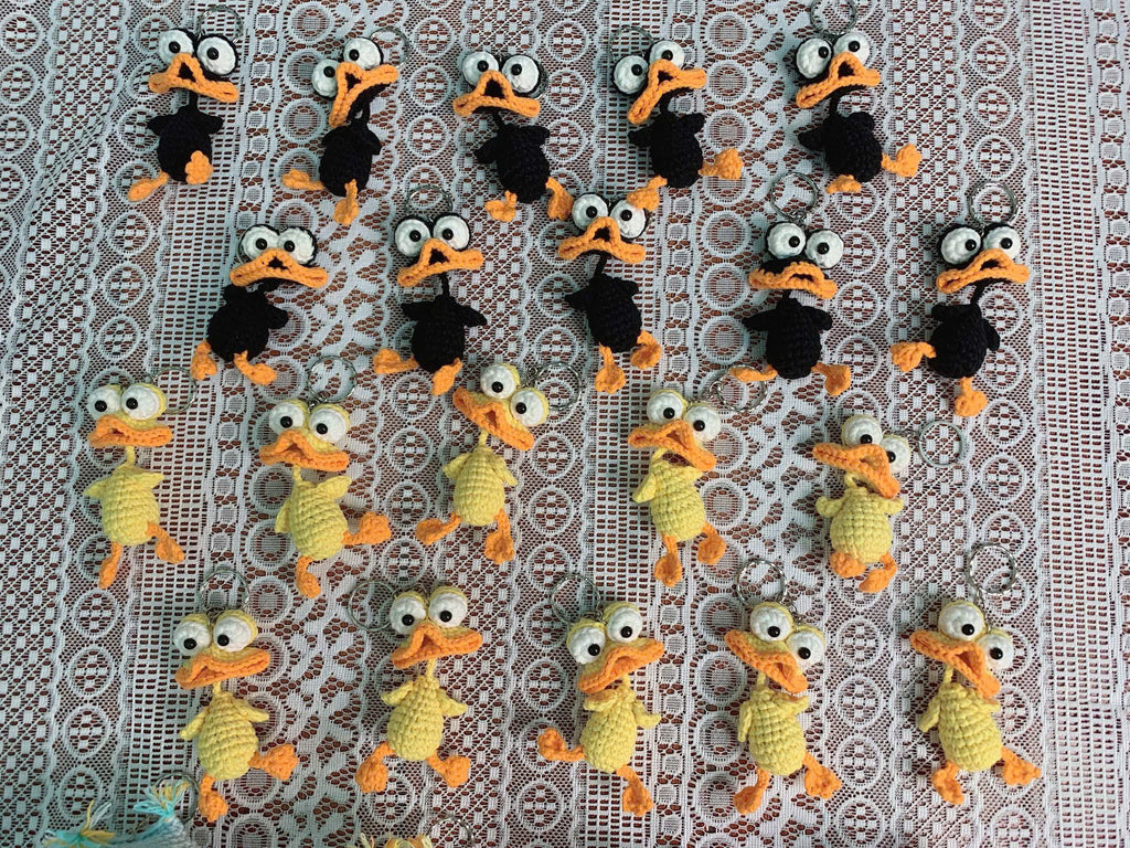 Crochet Duck Keychain – Handmade Amigurumi Duck Plush Charm