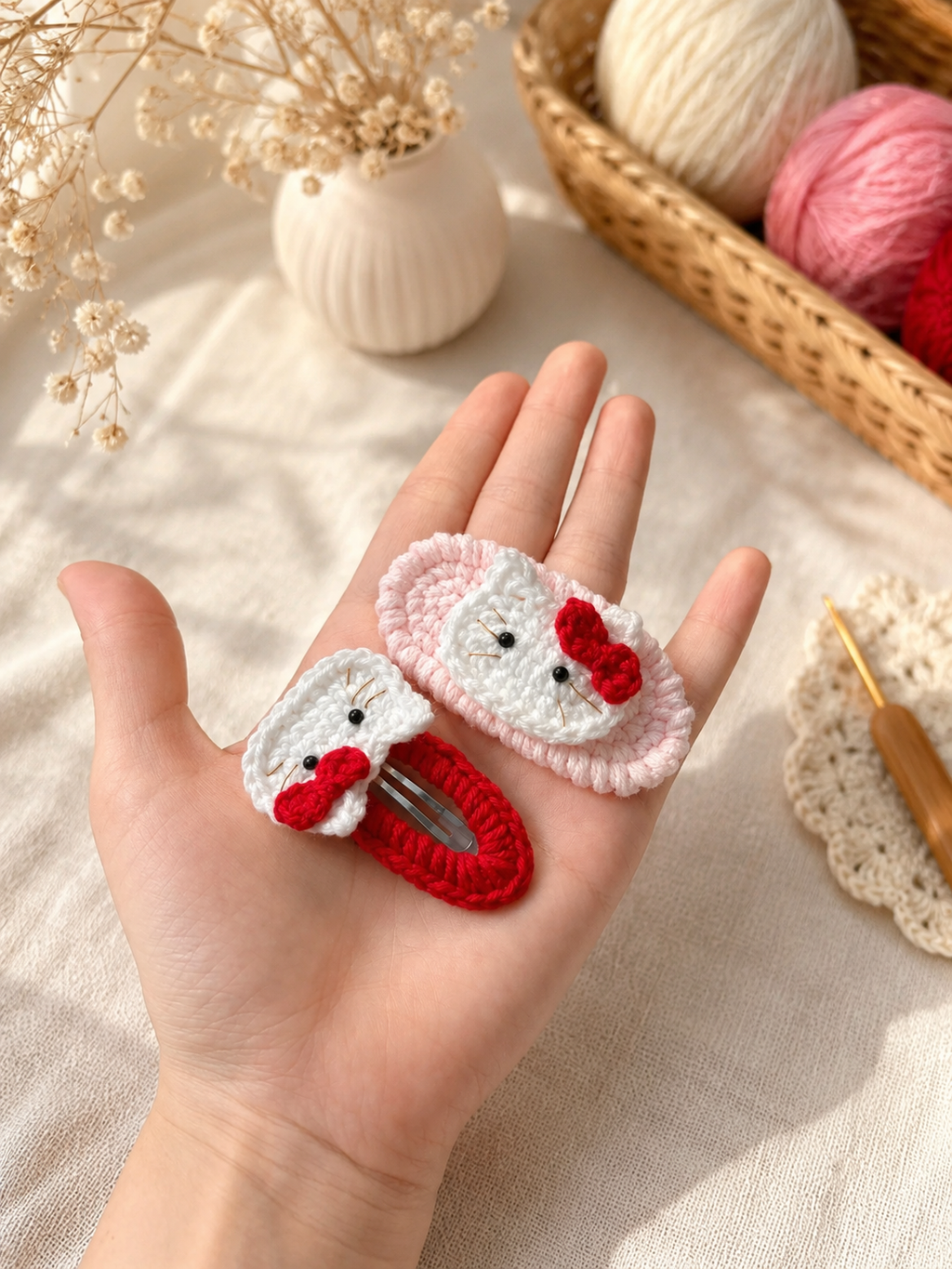 Cute Crochet Kitty Keychain 🎀 | Handmade Amigurumi Gift | Kawaii Bag Charm