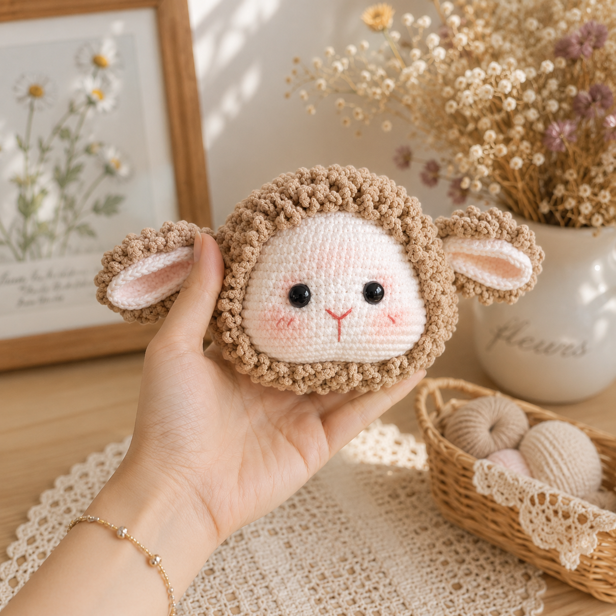 Handmade Crochet Lamb Bag – Cute Plush Sheep Crossbody Purse for Kids 🐑🤍