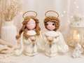Handmade Angel Amigurumi Dolls – Crochet Guardian Angel Couple – Unique Religious Gift & Home Decoration
