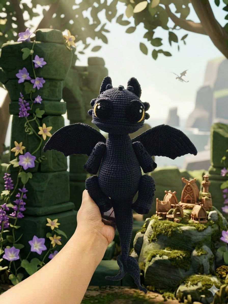Toothless Crochet Dragon – Handmade with Love