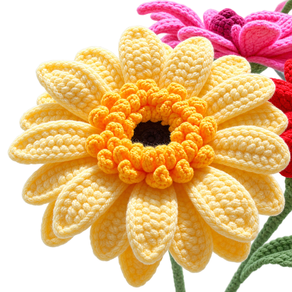 Crochet Gerbera Flower Pot