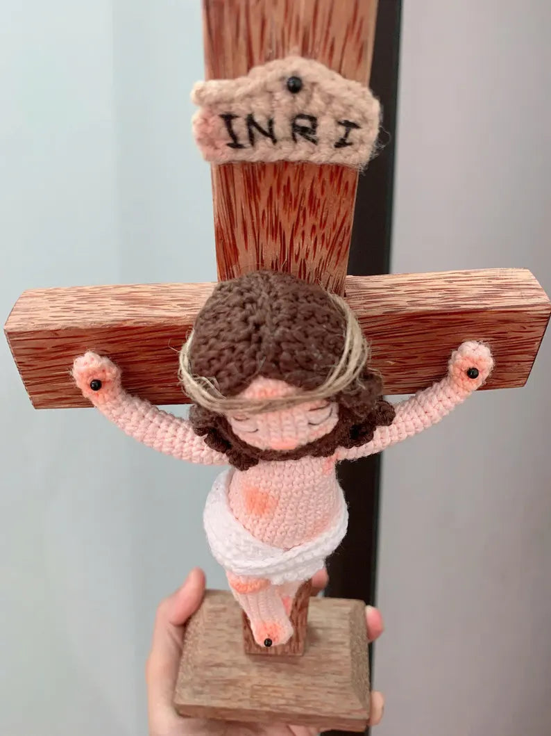 Crochet Jesus on Cross ✝️ | Christian Amigurumi Doll | Religious Gift | Jesus en la Cruz
