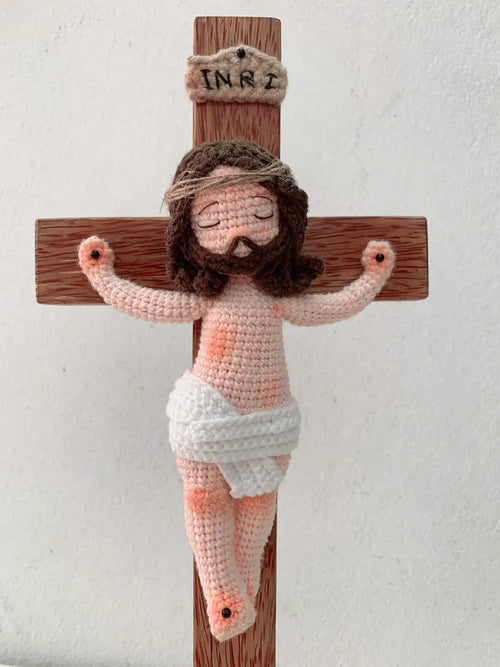 Crochet Jesus on Cross ✝️ | Christian Amigurumi Doll | Religious Gift | Jesus en la Cruz