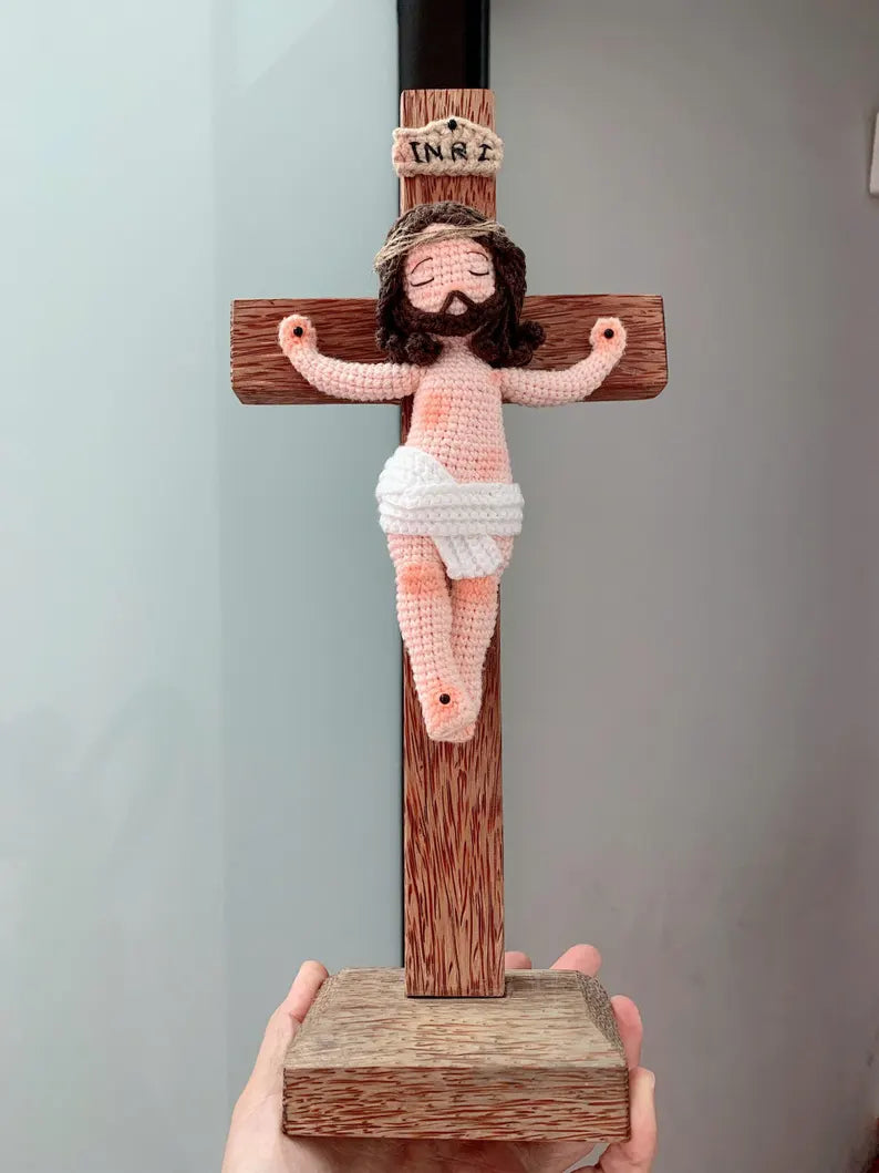 Crochet Jesus on Cross ✝️ | Christian Amigurumi Doll | Religious Gift | Jesus en la Cruz