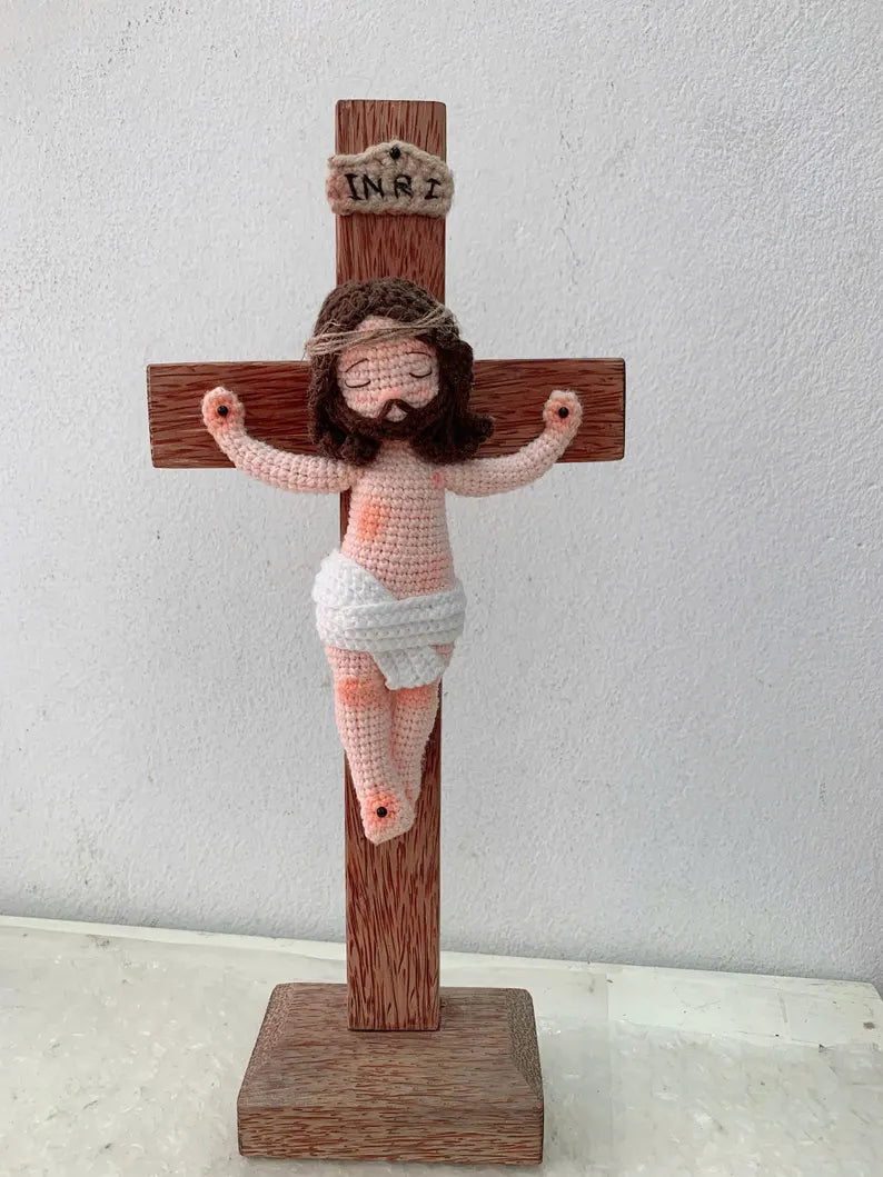 Crochet Jesus on Cross ✝️ | Christian Amigurumi Doll | Religious Gift | Jesus en la Cruz