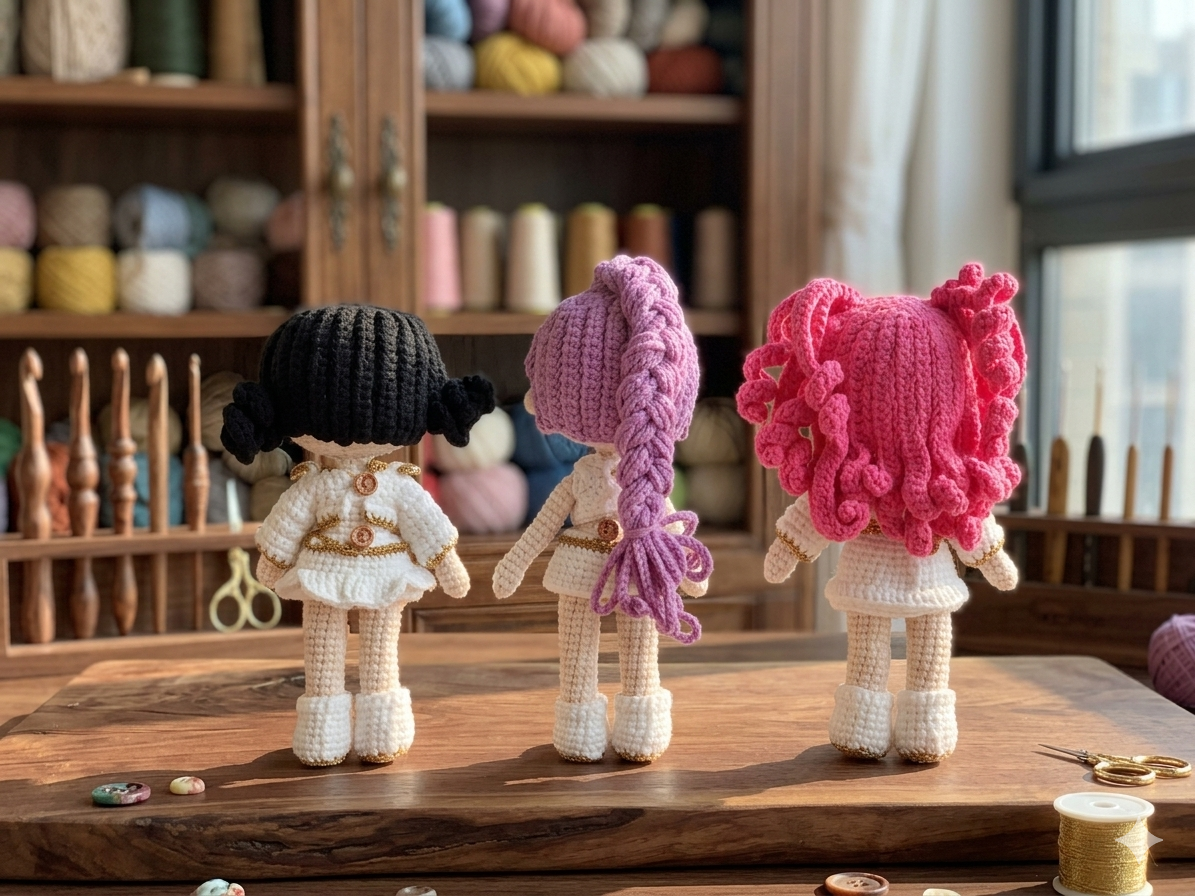 K-pop Demon Hunter Girl Crochet Doll | Handmade Fantasy Idol Style Doll