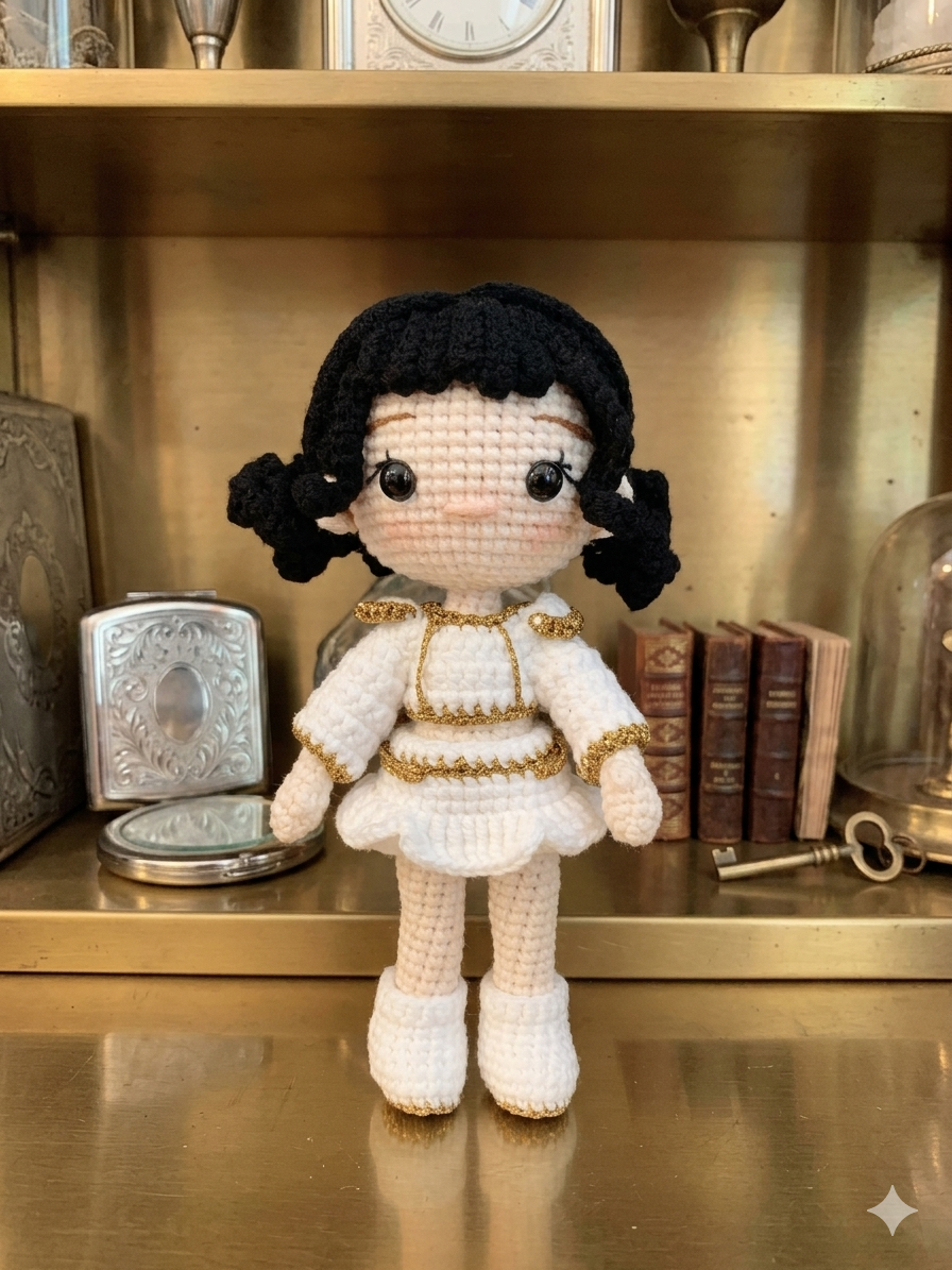 K-pop Demon Hunter Girl Crochet Doll | Handmade Fantasy Idol Style Doll