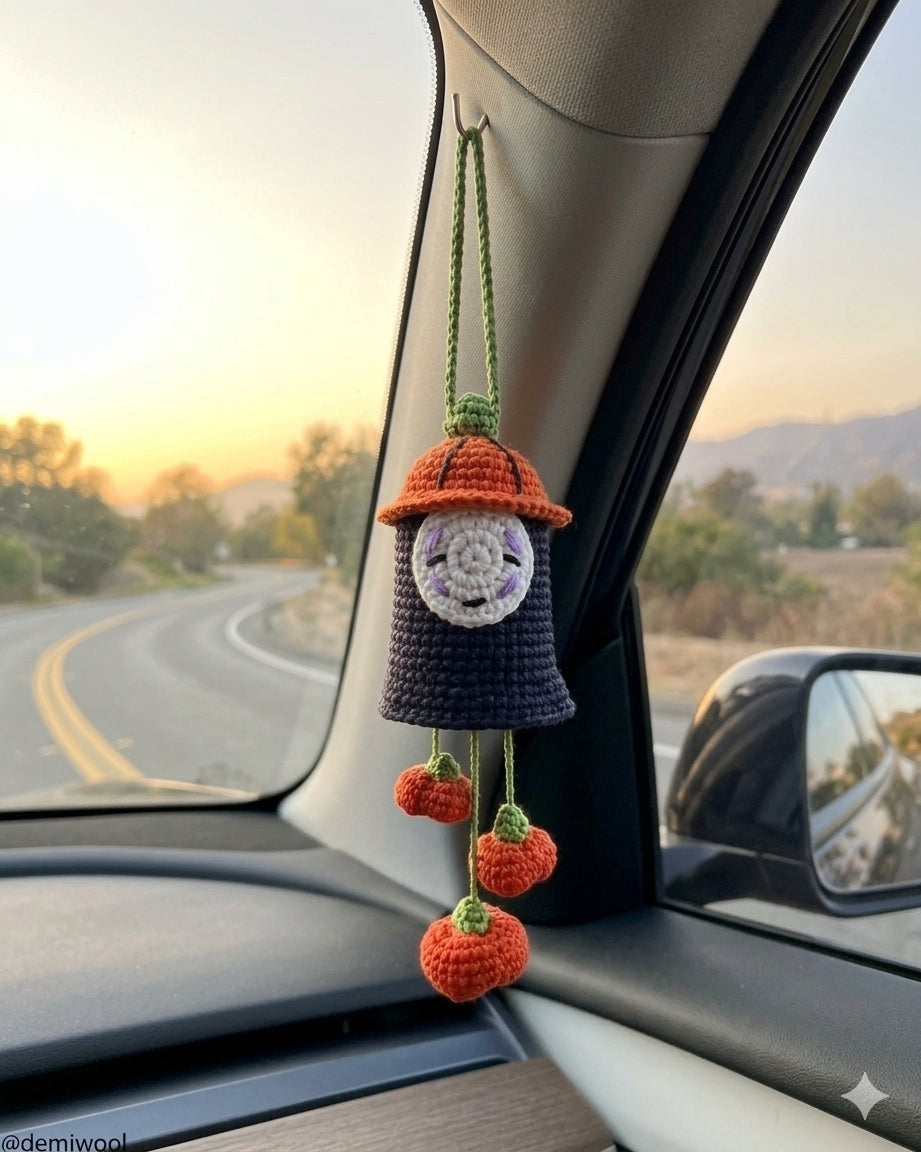 Handmade Faceless Spirit Crochet Wind Chime | Anime Inspired Hanging Ornament