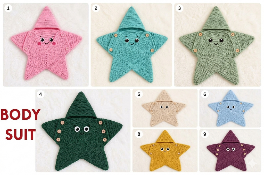 Personalized Crochet Baby Starfish Outfit