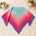 Handmade Crochet Triangle Shawl | Soft Gradient Lace Wrap for Women