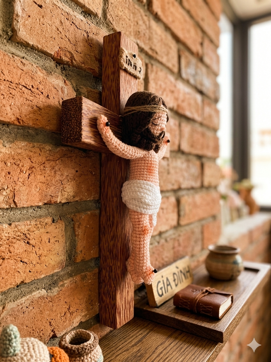 Crochet Jesus on Cross ✝️ | Christian Amigurumi Doll | Religious Gift | Jesus en la Cruz