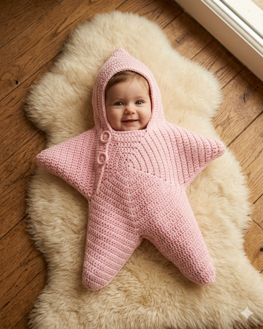 Personalized Crochet Baby Starfish Outfit