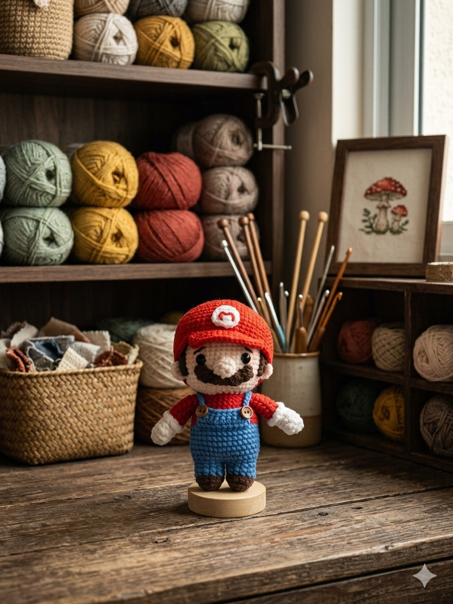 Amigurumi Mario Plushie - Retro Gaming Gift