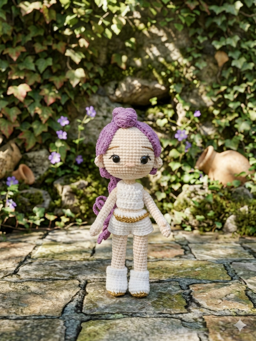 K-pop Demon Hunter Girl Crochet Doll | Handmade Fantasy Idol Style Doll