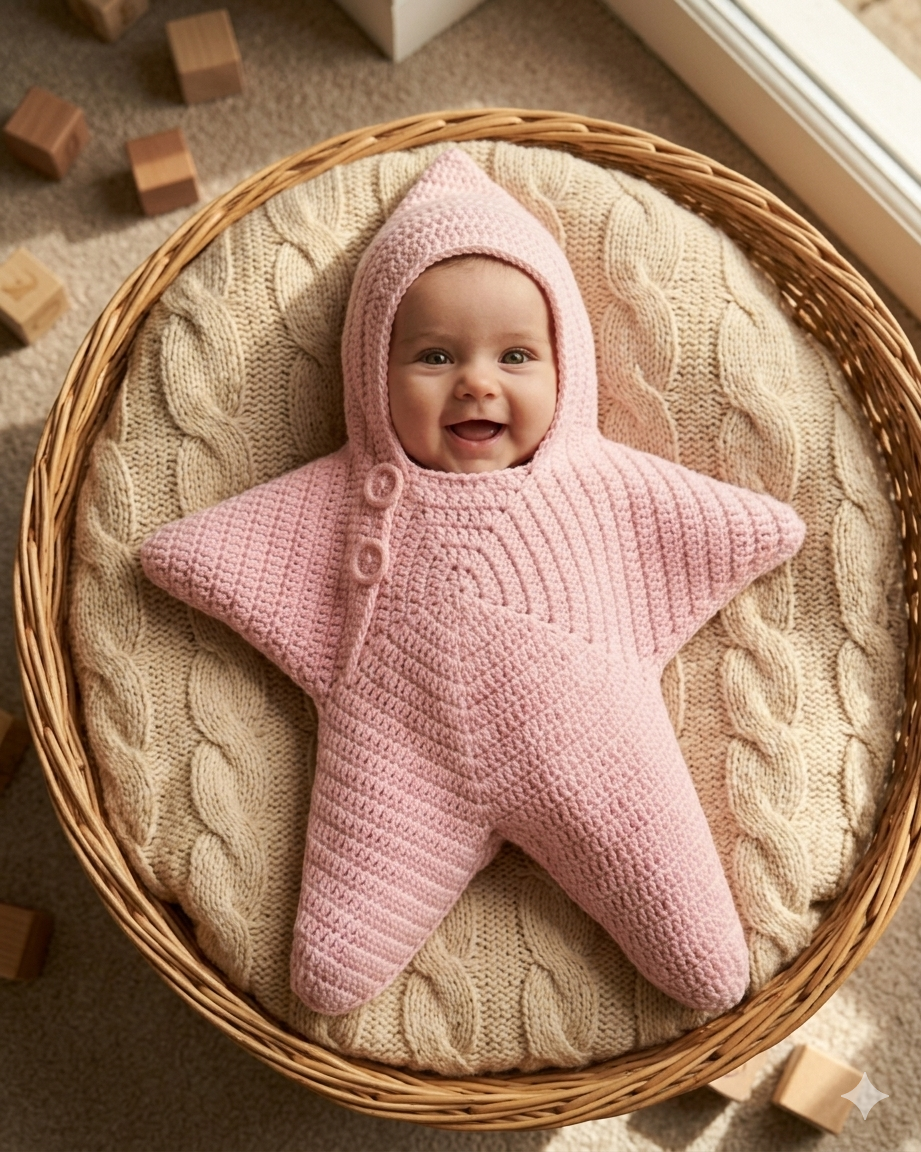 Personalized Crochet Baby Starfish Outfit