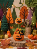 Crochet Pumpkin Car Accessory | Cute Jack O Lantern Desk Decor | Fall Crochet Potted Plant | Spooky Pumpkin Car Plants Gift | Halloween Aesthetic Room Decor
