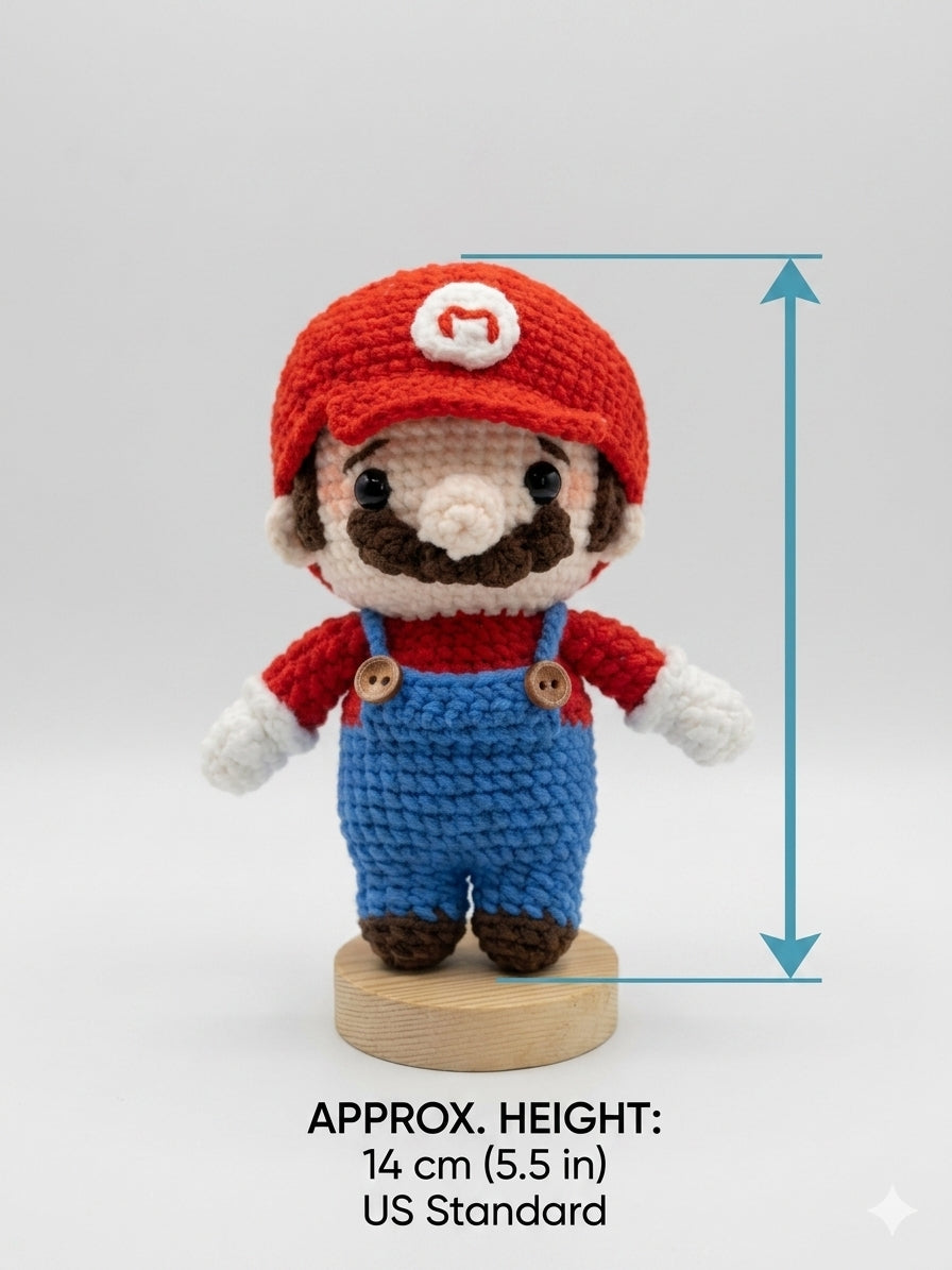 Amigurumi Mario Plushie - Retro Gaming Gift